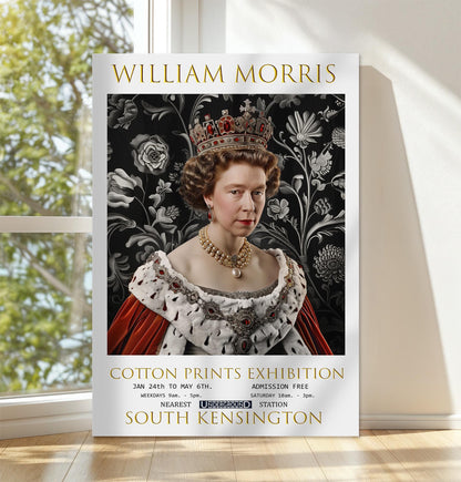 William Morris Queen Elizabeth Canvas, William Morris Exhibition Poster, William Morris Print, Textile Canvas, Floral Wall Art, Wall Decor