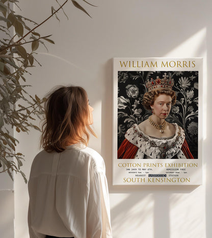 William Morris Queen Elizabeth Canvas, William Morris Exhibition Poster, William Morris Print, Textile Canvas, Floral Wall Art, Wall Decor