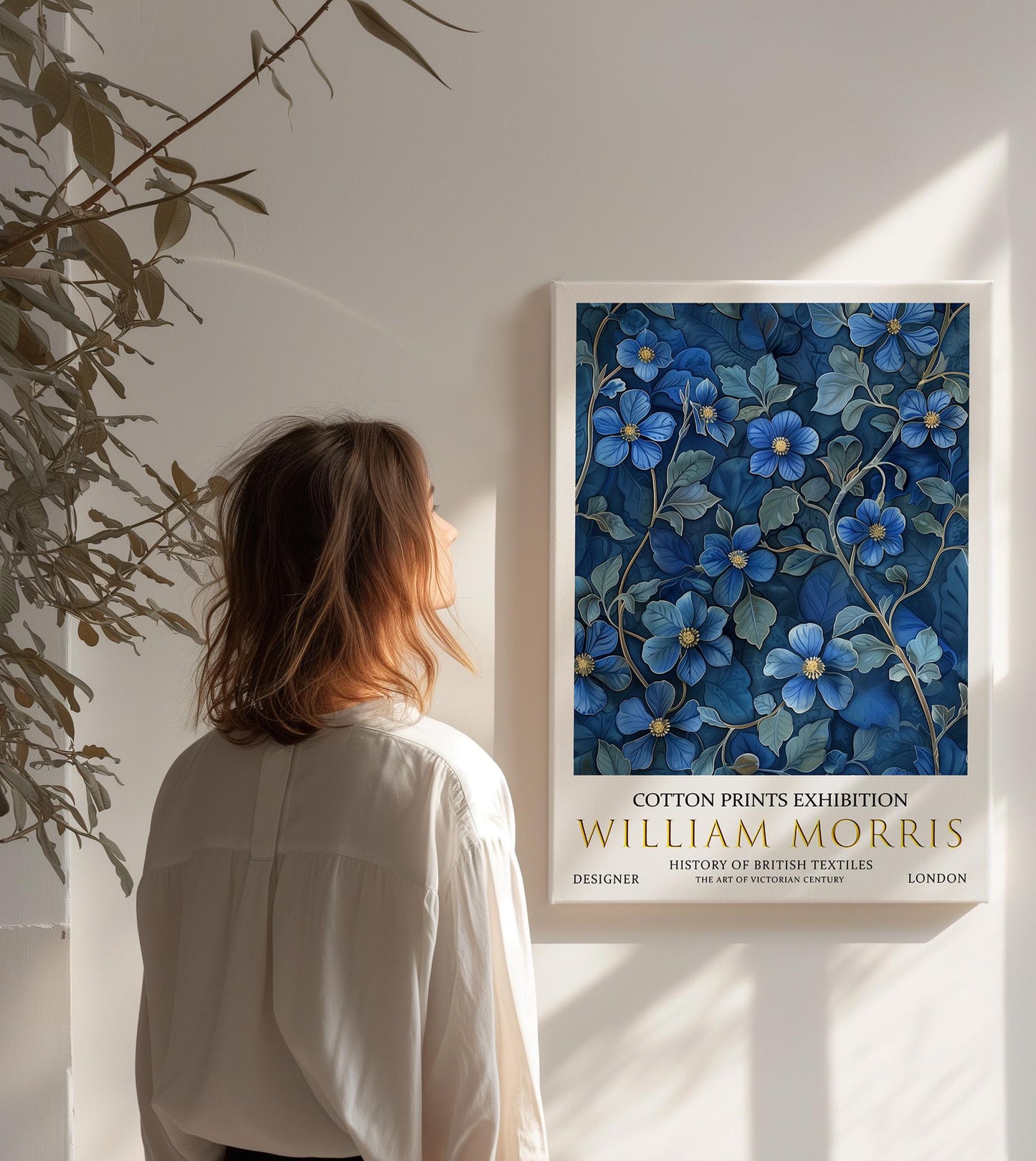 William Morris Canvas, William Morris Exhibition Poster, William Morris Print, Textile Canvas, Floral Wall Art, Violet Flowers Canvas