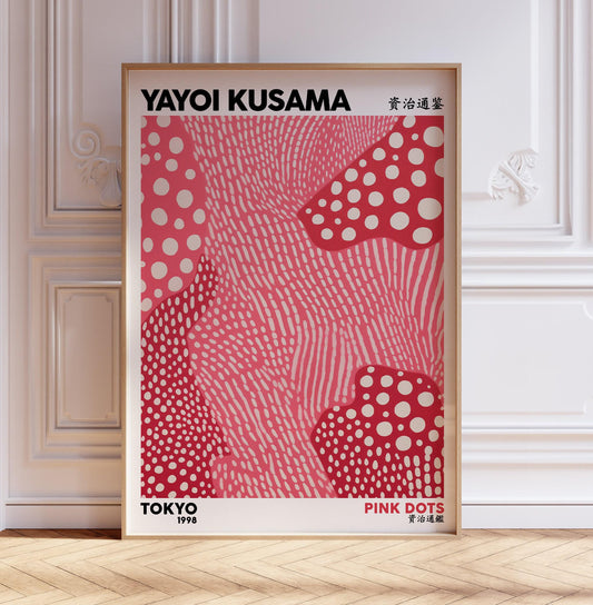 Japanese Exhibition Poster, Yayoi Kusama Art Print, Pink Dots, Japanese Wall Art, Japanese Art, Home Decor A2/A3/A4/A5