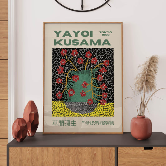 Yayoi Kusama Poster, Japanese Wall Art, Yayoi Kusama Print, Asian Art. Exhibition Poster, Vintage Home Décor, Gift Idea, A2/A3/A4/A5