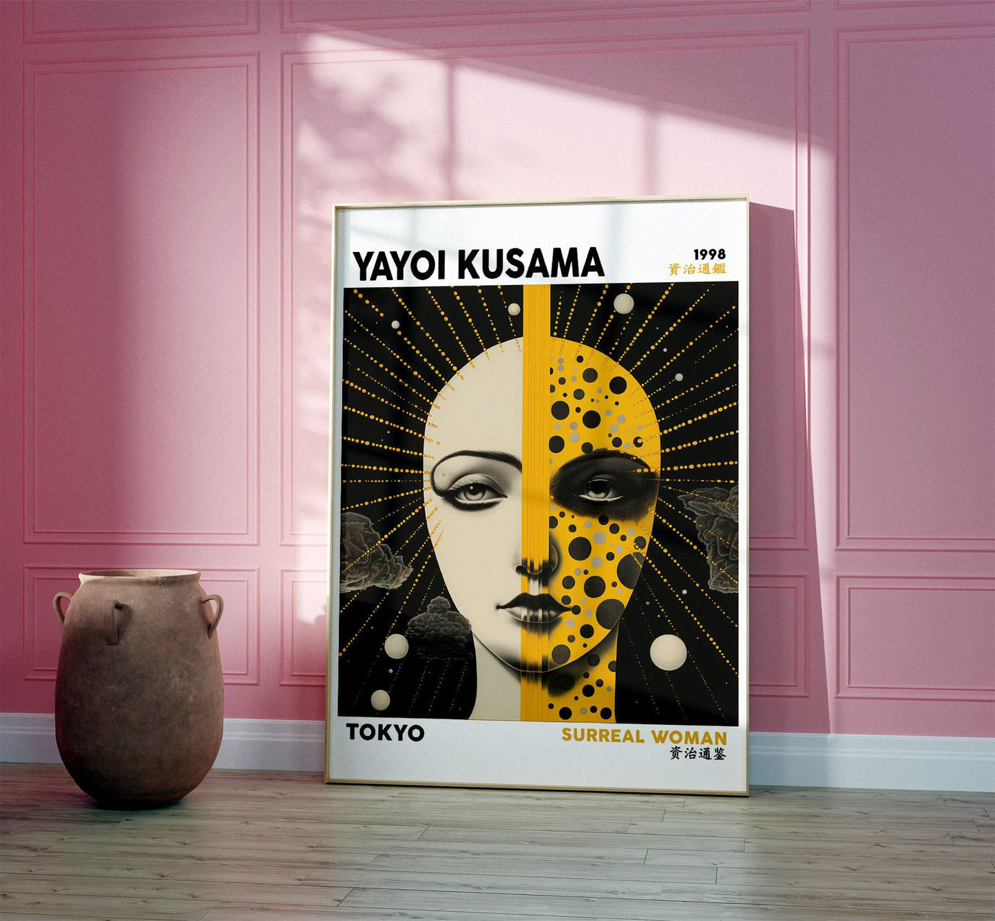 Yayoi Kusama Exhibition Poster, Surreal Woman, Japanese Art Print, Traditional Japanese Art, Wall Art Decor, Gift Idea, A2/A3/A4/A5