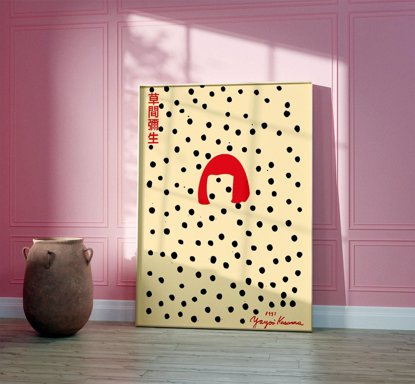 Japanese Exhibition Poster, Yayoi Kusama Art Print, Self Portrait Dots, Japanese Wall Art, Japanese Art Print, Wall Print, Gift A2/A3/A4/A5