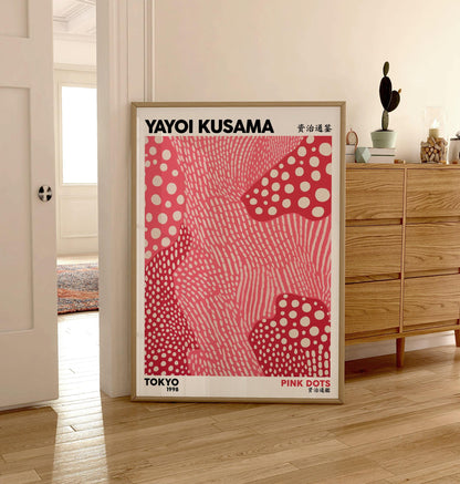Japanese Exhibition Poster, Yayoi Kusama Art Print, Pink Dots, Japanese Wall Art, Japanese Art, Home Decor A2/A3/A4/A5