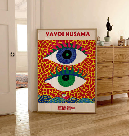 Japanese Poster, Yayoi Kusama Exhibition Art Print, Eyes, Japanese Gift, Art Print ,Yayoi Kusama Wall Print, Gift, Asian Decor, Japanese Art