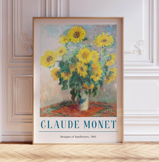 Claude Monet Poster, Bouquet of Sunflowers, Monet Print, Vintage French Home Décor, Floral Print, Floral Décor, Gift, A2/A3/A4/A5