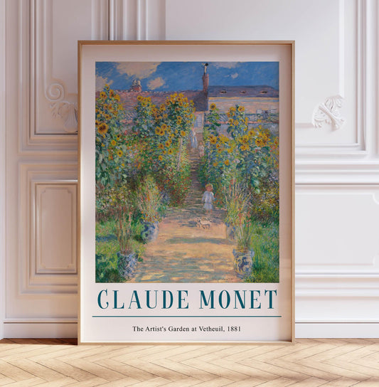 Claude Monet Poster, The Artists Garden, Monet Print, Floral Decor, Vintage French Home Decor, Floral Print, Gift, A2/A3/A4/A5