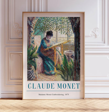 Monet Exhibition Poster, Madame Monet Embroidering, Claude Monet Print, French Décor, Architecture, Wall Art Décor, Gift