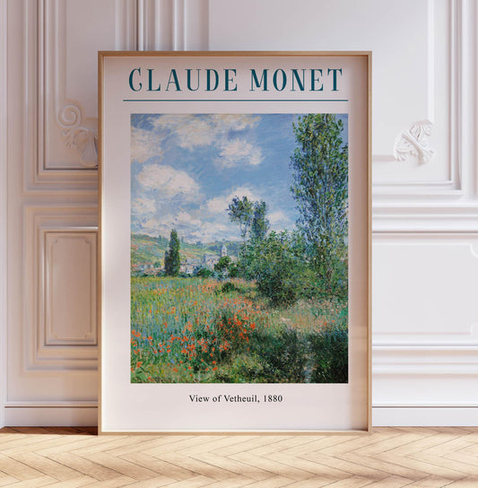 Claude Monet Poster, View of Vetheuil, Monet Print, Vintage French Home Décor, Floral Print, Floral Décor, Gift, A2/A3/A4/A5