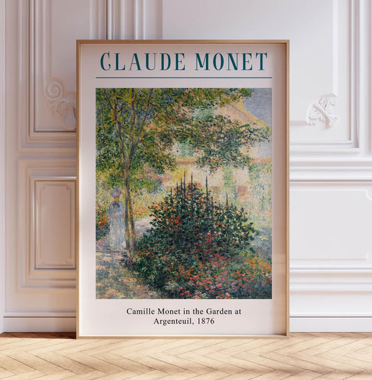 Claude Monet Poster, Camille Monet in the Garden, Monet Print, Floral Wall Print, Garden, Scenery, Nature, Gift Idea, A2/A3/A4/A5