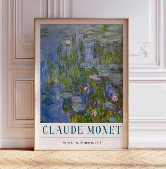 Claude Monet Poster, Water lilies, Monet Print, Vintage French Home Decor, Floral Print, Floral Decor, A2/A3/A4/A5