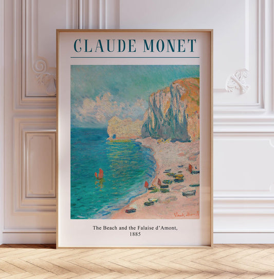 Claude Monet Poster, The Beach and the Falaise, Monet Print, Vintage French Home Décor, Flora Scenery Print, Floral Décor, Gift, A2/A3/A4/A5