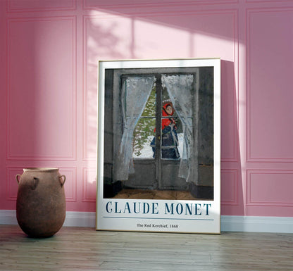 Monet Exhibition Poster, The Red Kerchief, Claude Monet Print, French Décor, Architecture, Wall Art Décor, Gift