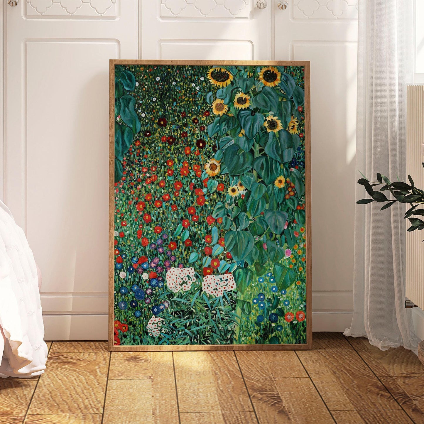 Gustav Klimt Poster, Gustav Klimt Farm Garden with Sunflowers, Art Nouveau Print, Famous Art, Wall Art Decor, Gift, A2/A3/A4/A5