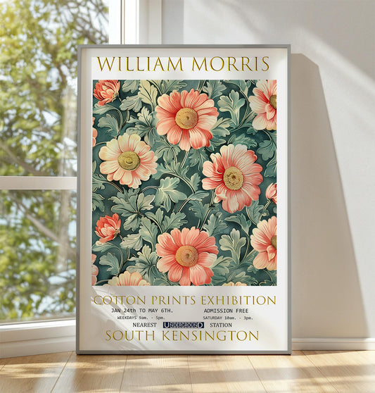 William Morris Print, William Morris Exhibition Print, William Morris Poster, Vintage Poster, Textile Art,  Floral Wall Art, Daisies Poster