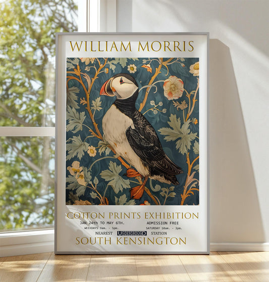 William Morris Print, William Morris Exhibition Print, William Morris Poster, Vintage Poster, Textiles Art, Vintage Wall Art, Puffin