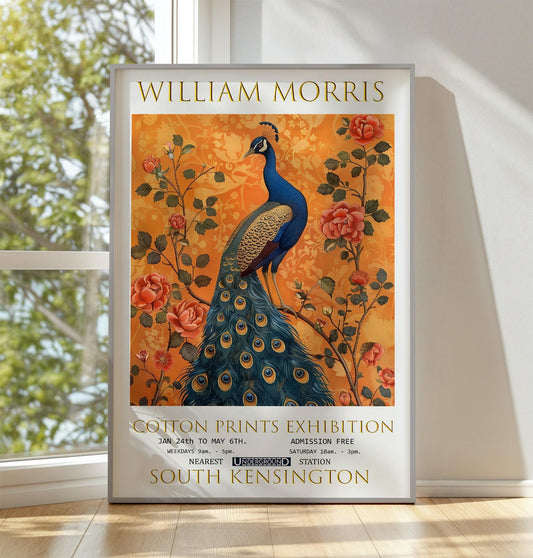 William Morris Print, William Morris Exhibition Print, William Morris Poster, Vintage Wall Art, Textiles Art, Vintage Poster, Peacock Print