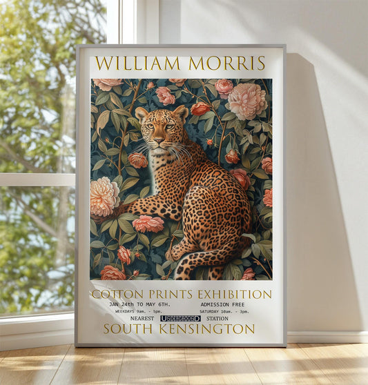 William Morris Print, William Morris Exhibition Print, William Morris Poster, Vintage Poster, Textiles Art Vintage Wall Art, Leopard