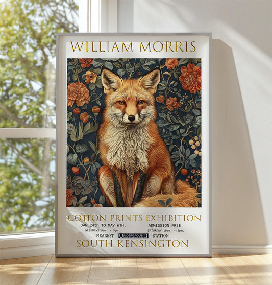 William Morris Art Print, William Morris Exhibition Print, William Morris Poster, Floral Poster, Textiles Art, Vintage Wall Art, Fox Print