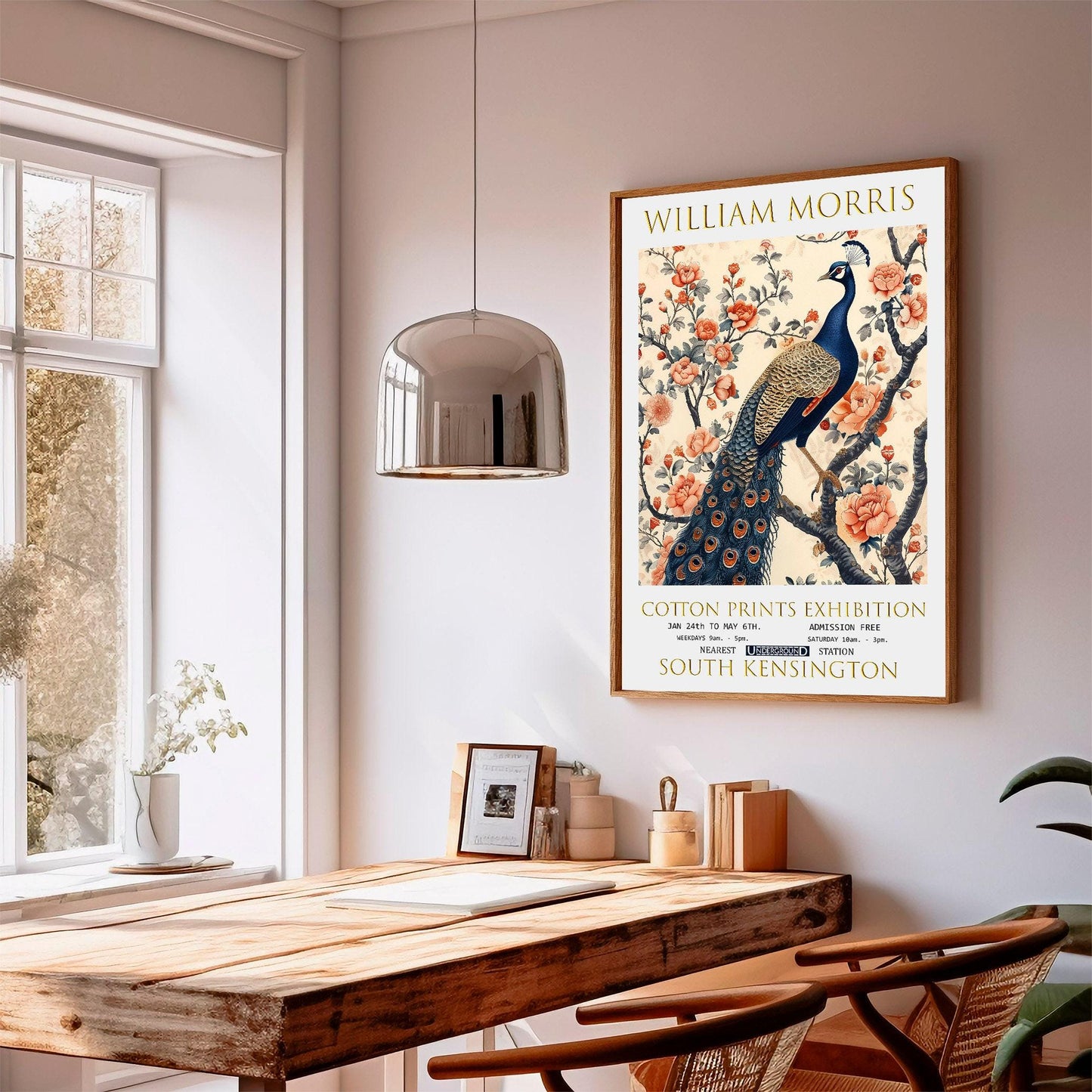 William Morris Peacock Print, William Morris Exhibition Poster, William Morris Poster, Vintage Wall Art, Textiles Art, Vintage Poster,