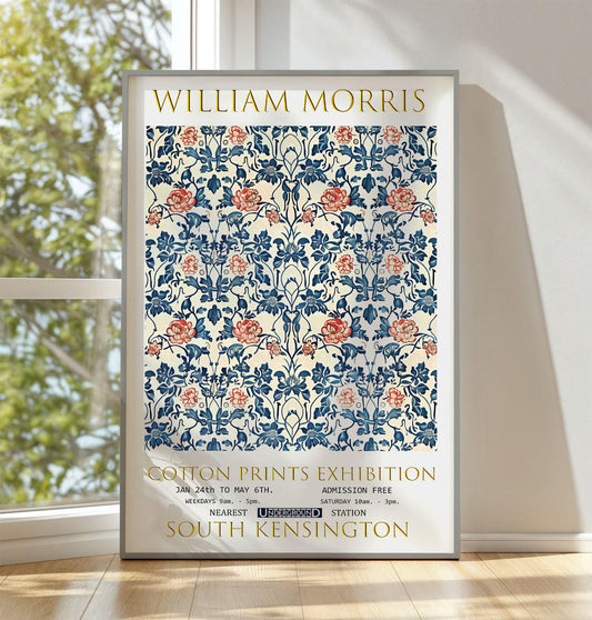 William Morris Rose & Thistle Print, William Morris Exhibition Print, William Morris Poster, Vintage Poster, Textiles Art, Vintage Wall Art