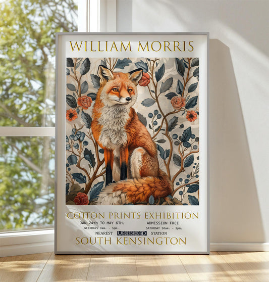 William Morris Print, William Morris Exhibition Print, William Morris Poster, Vintage Poster, Textiles Art, Vintage Wall Art, Fox Wall Art