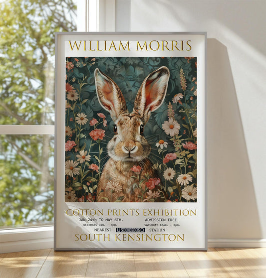 William Morris Print, William Morris Exhibition Print, William Morris Poster, Vintage Poster, Hare Print, Textiles Art, Vintage Wall Art