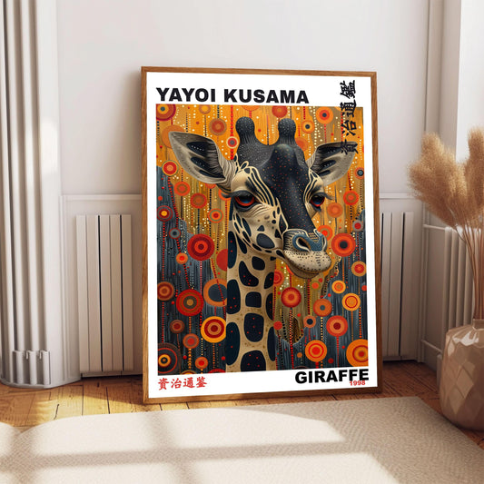 Yayoi Kusama Print, Japanese Art, Yayoi Kusama Poster, Whimsical Animal Art. Asian Décor, Exhibition Poster, Giraffe Art Print, Gift Idea