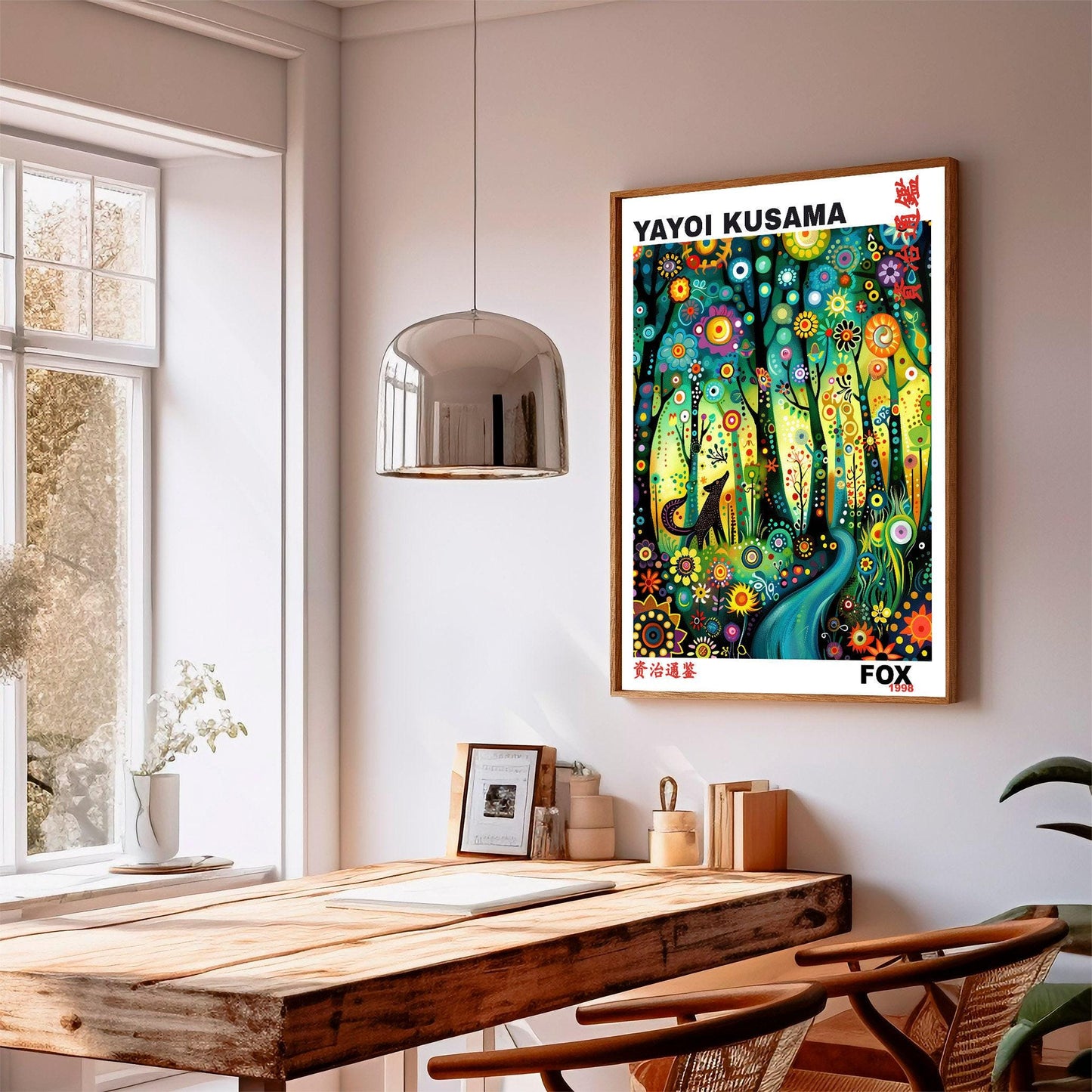 Yayoi Kusama Print, Japanese Art, Yayoi Kusama Wall Art, Whimsical Poster. Asian Wall Décor, Exhibition Poster, Gift Idea, Fox Poster Print