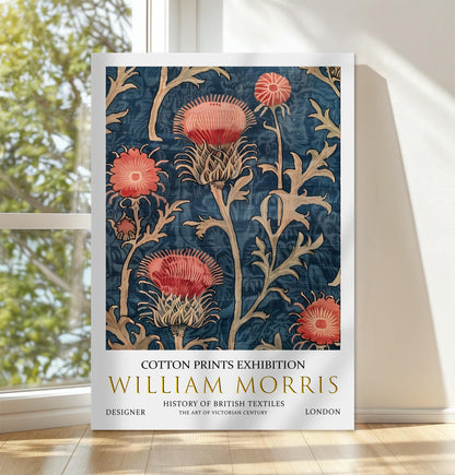 William Morris Canvas, William Morris Exhibition Print, William Morris Print, Textile Canvas Art,  Floral Wall Art, Thistle Canvas