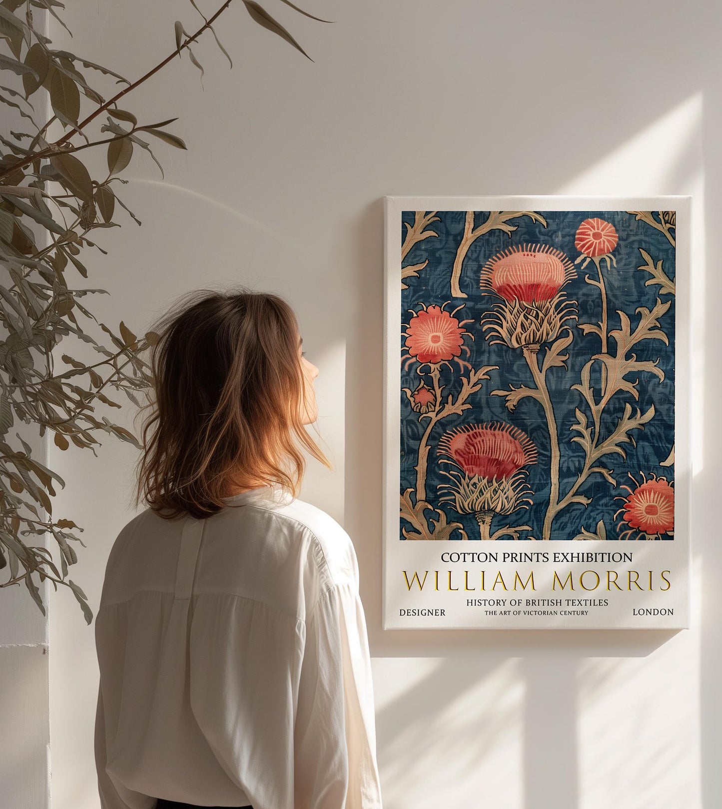 William Morris Canvas, William Morris Exhibition Print, William Morris Print, Textile Canvas Art,  Floral Wall Art, Thistle Canvas