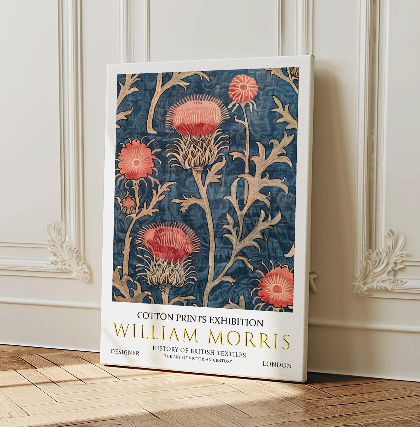 William Morris Canvas, William Morris Exhibition Print, William Morris Print, Textile Canvas Art,  Floral Wall Art, Thistle Canvas