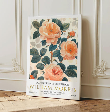 William Morris Canvas, William Morris Exhibition Print on Canvas, William Morris Print, Floral Canvas, Textiles Wall Art, Roses Canvas