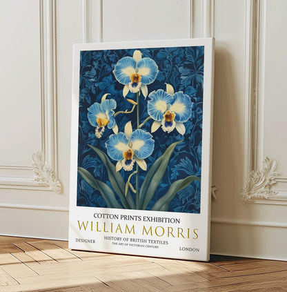 William Morris Canvas, William Morris Exhibition Print on Canvas, William Morris Print, Textile Canvas,  Floral Wall Art, Orchids Canvas