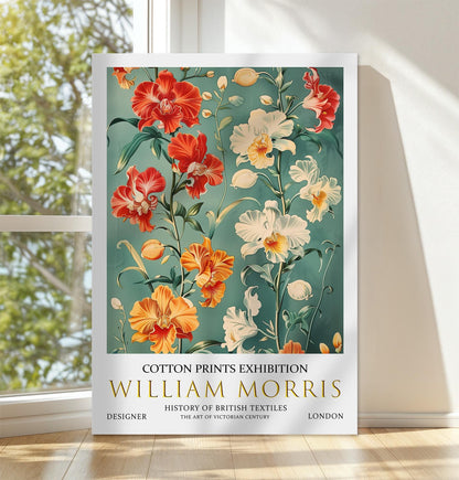 William Morris Canvas, William Morris Exhibition Print on Canvas, William Morris Print, Floral Canvas, Textiles Wall Art, Orchids Canvas