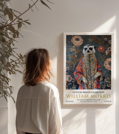 William Morris Canvas, William Morris Exhibition Print on Canvas, William Morris Print, Floral Canvas, Textiles Wall Art, Meerkat Canvas