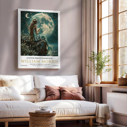 William Morris Mermaid Reading A Book Canvas, William Morris Exhibition Print on Canvas, William Morris Print, Floral Canvas, Textiles Art