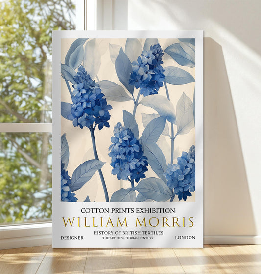 William Morris Canvas, William Morris Exhibition Print on Canvas, William Morris Print, Floral Canvas,  Textiles Wall Art, Hyacinth Canvas