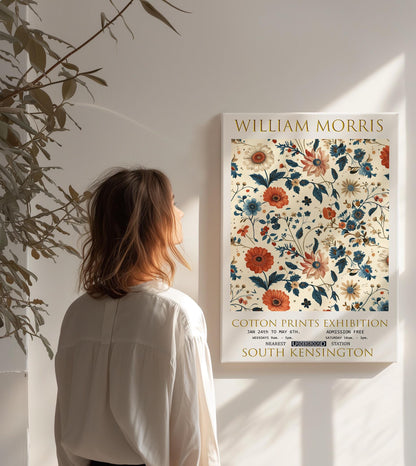 William Morris Flowers Canvas, William Morris Exhibition Print on Canvas, William Morris Print, Floral Canvas, Textiles Wall Art, Wall Decor