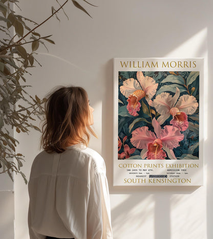 William Morris Canvas, William Morris Exhibition Print on Canvas, William Morris Print, Floral Canvas, Textiles Wall Art, Botanical Canvas