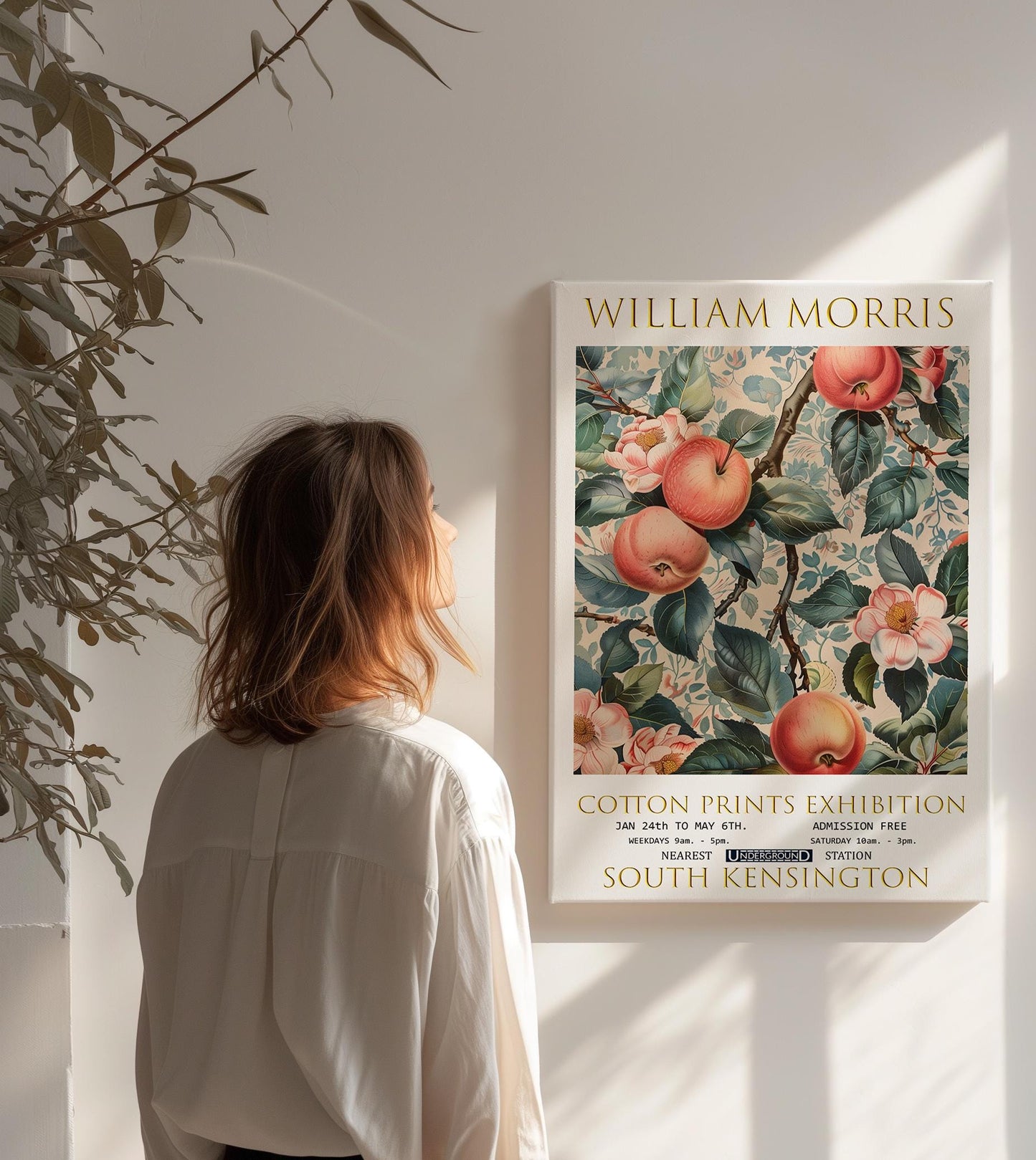 William Morris Apple Tree Canvas, William Morris Exhibition Print on Canvas, William Morris Print, Floral Canvas, Textiles Art, Home Decor