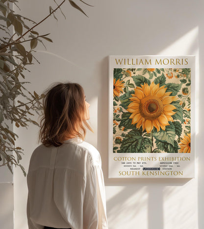 William Morris Sunflower Canvas, William Morris Exhibition Print on Canvas, William Morris Print, Floral Canvas, Textiles Art, Wall Decor