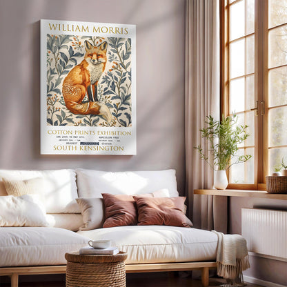 William Morris Fox Canvas, William Morris Exhibition Poster, William Morris Print, Textiles Canvas, Floral Wall Art, Canvas Art Print