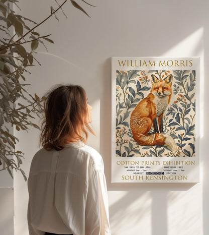 William Morris Fox Canvas, William Morris Exhibition Poster, William Morris Print, Textiles Canvas, Floral Wall Art, Canvas Art Print