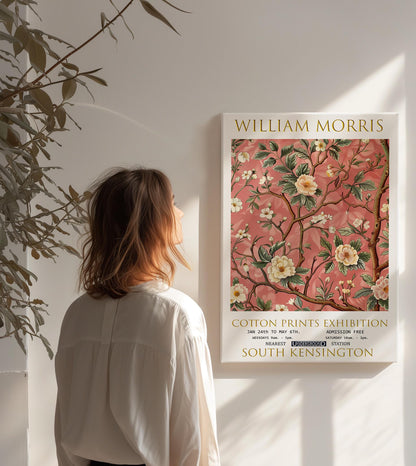 William Morris Canvas, William Morris Exhibition Poster, William Morris Print, Textiles Canvas, Floral Wall Art, Cherry Blossom Tree Canvas