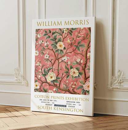 William Morris Canvas, William Morris Exhibition Poster, William Morris Print, Textiles Canvas, Floral Wall Art, Cherry Blossom Tree Canvas