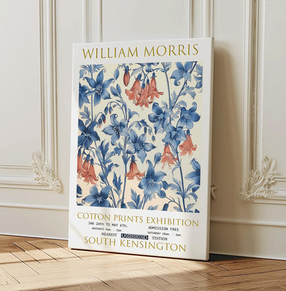 William Morris Canvas, William Morris Exhibition Poster, William Morris Print, Textiles Canvas, Floral Wall Art, Bluebells Canvas Print