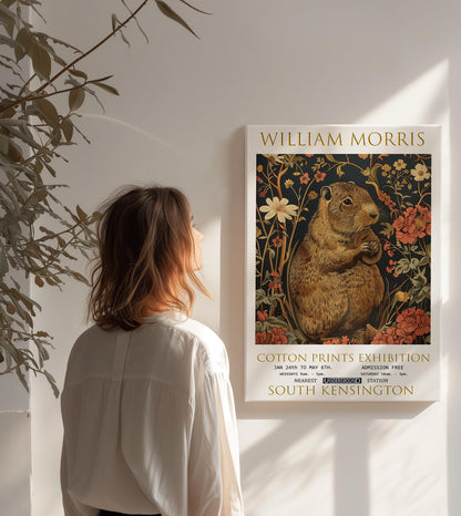 William Morris Canvas Art, William Morris Exhibition Poster, William Morris Print, Textiles Canvas, Floral Wall Art, Beaver Canvas Print