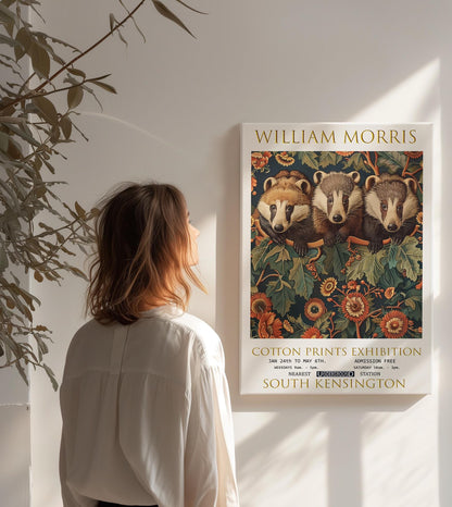 William Morris Canvas Art, William Morris Exhibition Poster, William Morris Print, Textiles Canvas, Floral Wall Art, Badger Canvas Print