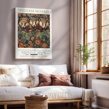 William Morris Canvas Art, William Morris Exhibition Poster, William Morris Print, Textiles Canvas, Floral Wall Art, Badger Canvas Print